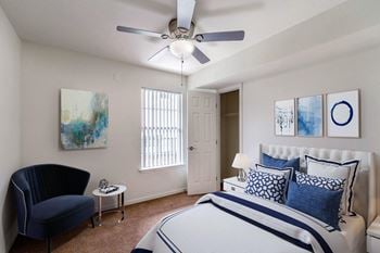 Ceiling fan in bedroom